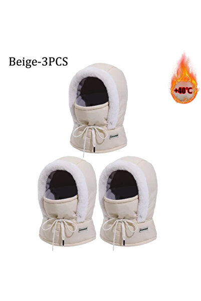 Choice Beige-3PC Cold Weather Thermal Balaclava Scarf Winter Windproof Hood H...