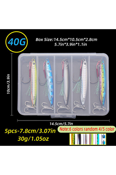 Choice مجموعة طُعم صيد السمك Aorace مكونة من 5 قطع، مصنوعة من المعدن، بأحجام ...