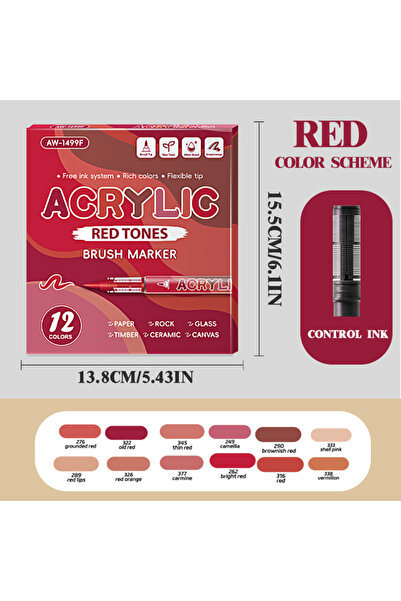 Choice أقلام تلوين أكريليك AW-1499F، 12-84 لونًا، فرشاة ناعمة، مجموعة أقلام ر...