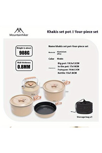 Choice Set of 4 Mountainhiker new set pot kettle outdoor pots and pans stove ...