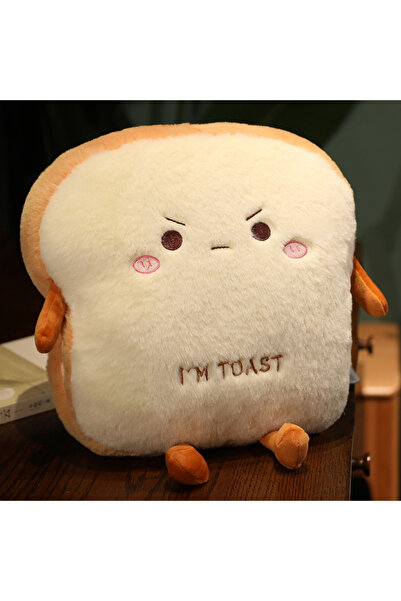 Choice وسادة خبز قطيفة ناعمة على شكل خبز محمص، طولها 35 سم، دمية طعام دافئة، ...