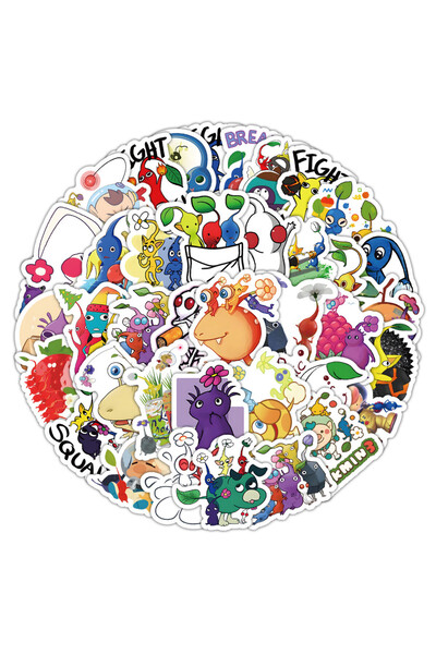 Choice ١٠٠ قطعة من ملصقات رسومات نباتات بيكمن اللطيفة - ملصقات ذات طابع مغامر...