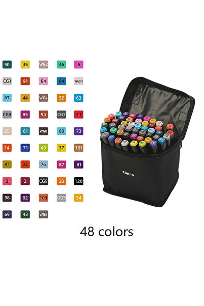 Choice مجموعة أقلام تحديد مزدوجة الرأس بـ 48 لونًا (24/36/48/80/120 لونًا) لل...