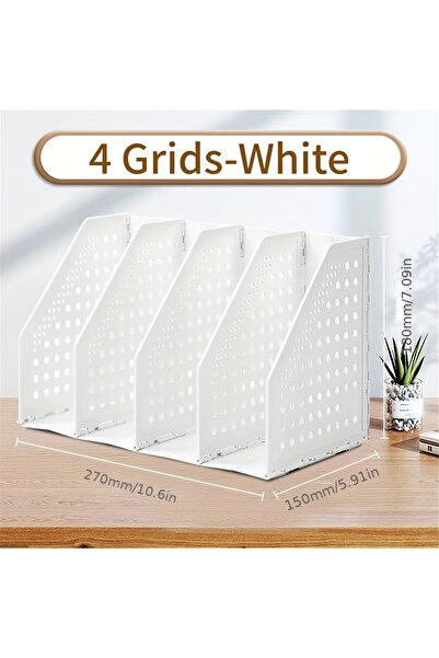 Deli 4 Grids 1Pc 3/4 Grids Retractable File Holder Desktop Bookends Desk Orga...