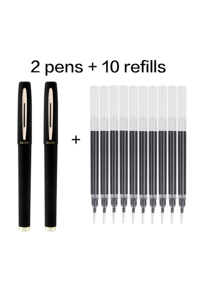 Choice مجموعة أقلام باوكي السوداء ذات سعة كبيرة 0.7 مم (12 قطعة) مضادة للبكتي...
