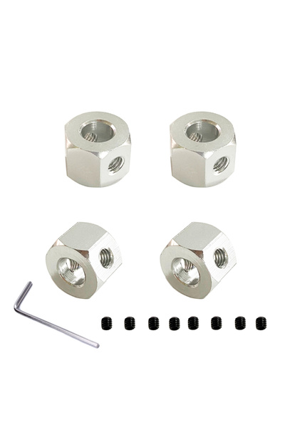 Choice1 WHITE 4PCS 5mm to 12mm Metal Combiner Wheel Hub Hex Adapter for WPL D...