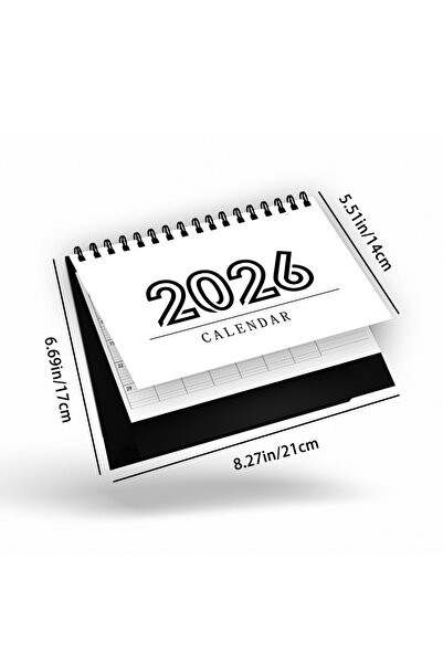 Choice تقويم أسود قطعة واحدة لعام 2026، تصميم بسيط باللونين الأبيض والأسود، ج...