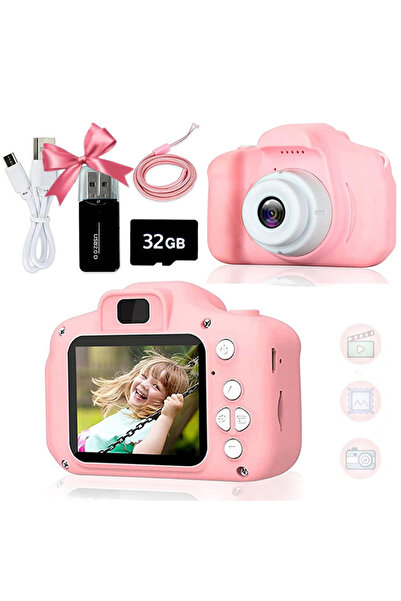 Choice4 x2-pink Super Cute Children Camera 1080P HD Toddler Digital Video Cam...