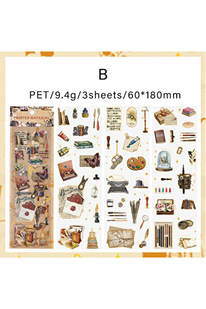 choice2 B Journamm 3sheets ملصقات ديكور عتيقة من مادة PET مقاومة للماء، مناسب...