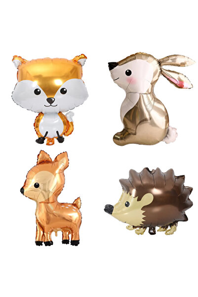 Choice Other 4pcs Hedgehog Deer Fox Rabbit Balloon Set Gold Number Balloon fo...