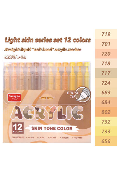 Choice أقلام تلوين أكريليك من غوانغنا، 8201A-12، متوفرة بـ 12/24/48/72 لونًا،...