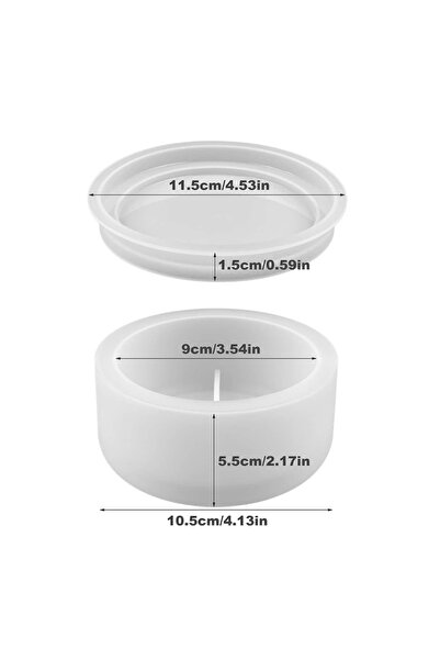 Choice قالب سيليكون أبيض دائري للتخزين مع غطاء، كوب شموع مصنوع يدويًا، وعاء ش...