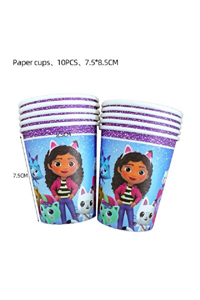 Choice ١٠ قطع من أكواب غابي، لوازم حفلات بيت الدمى، أدوات مائدة، أطباق ورقية،...