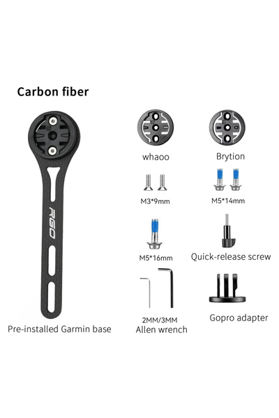 Choice حامل كمبيوتر الدراجة من ألياف الكربون K307c RGO، حامل تمديد من ألياف ا...