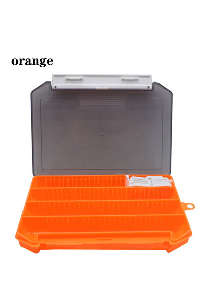 Choice صندوق طُعم برتقالي اللون بستة ألوان، صندوق تخزين طُعم كبير بأربعة أقسا...