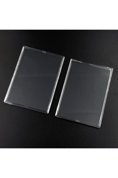 Choice حافظة بطاقات شفافة من الأكريليك مكونة من 3 قطع، مزودة بخاصية القفل الس...