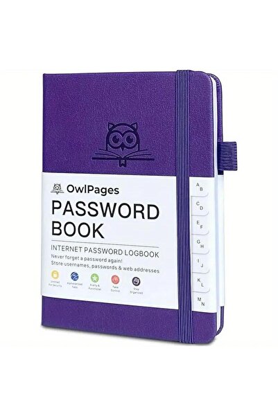Choice Purple Password Book with Alphabetical tabs. Hardcover Password Keeper...