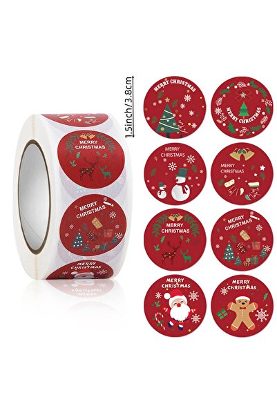 Choice1 ملصقات عيد ميلاد مجيد، مقاس 1.5 بوصة - النمط 1، 500 قطعة/لفة، ملصقات ...