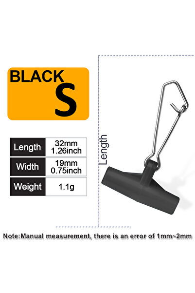 Choice خيط صيد أسود-صغير 9 كم، 25 قطعة، منزلق ثقل، مشبك ساق منزلق الثقل مع مو...
