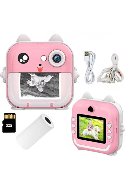 Choice كاميرا فيديو رقمية صغيرة للأطفال، وردية اللون، مزودة ببطاقة ذاكرة 32 ج...