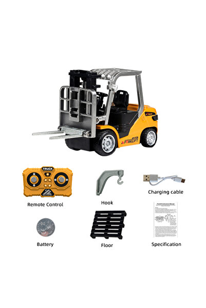 Choice رافعة شوكية صغيرة صفراء بمقياس 1/64 تعمل بالتحكم عن بعد بتردد 2.4 جيجا...