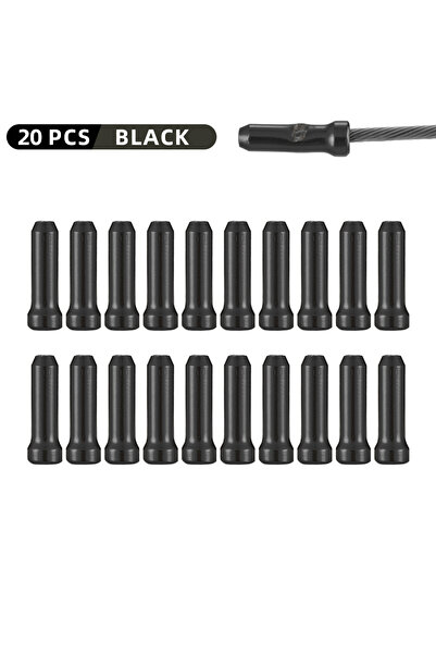 Choice 20 قطعة من أغطية أطراف أسلاك فرامل الدراجات الهوائية VXM السوداء، مصنو...