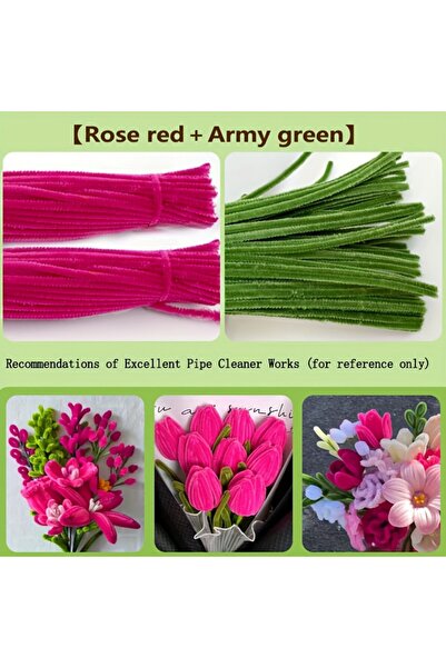 Choice5 200 قطعة من منظفات الأنابيب، لوازم حرفية، ألوان باستيل متنوعة، سيقان ...