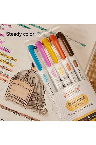 Choice مجموعة أقلام تظليل مزدوجة الرأس بخمسة ألوان - 5 ألوان/علبة - أقلام تظل...