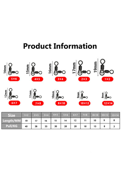 Choice مقاس 7-8، 25 قطعة، موصلات صيد ثلاثية الاتجاهات دوارة، مناسبة للطعم الن...