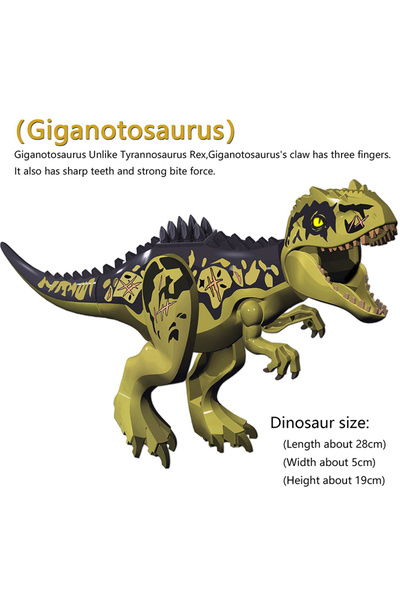 Choice3 لعبة بناء ديناصور جيجانوتوصور كبير جديد باللون الأخضر، تيرانوصور ريكس...