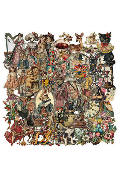 Choice1 عبوة من 50 قطعة، ملصقات بريطانية عتيقة من العصر الفيكتوري (30/50 قطعة...