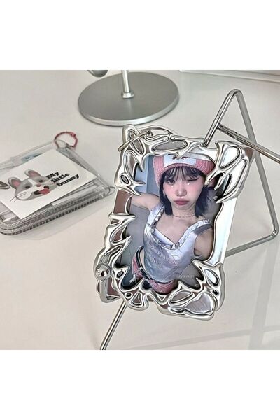 Choice plum Silver Metallic Style Shaped Photo Card Holder Kpop Electroplated...