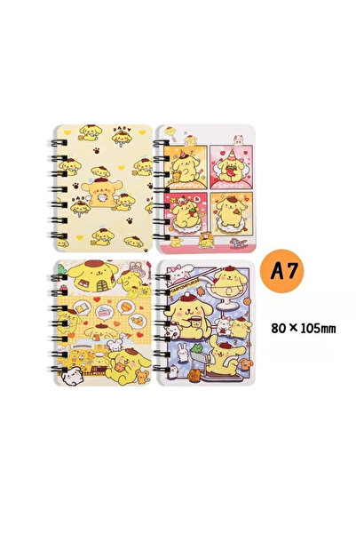Miniso Pom Pom Purin 4pcs/set Kawaii Coil Notebooks Sanrio Cartoon A7 Printin...