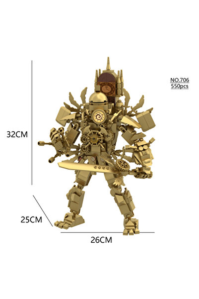 Choice NO.706 New Skibidi Toilet Updated Titan Gold-plated Gold Clock Man Cre...