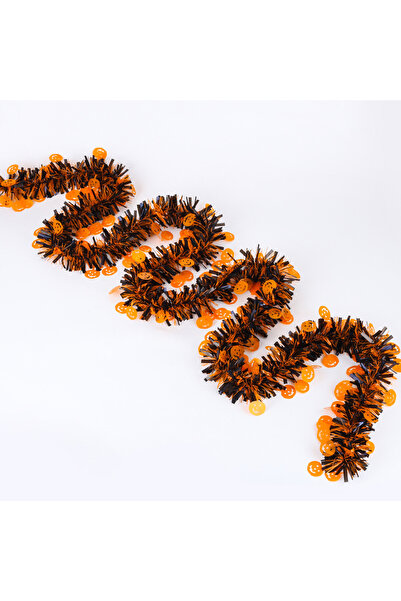 Choice قلادة إكليل هالوين برتقالية اللون بطول مترين، مصنوعة من البلاستيك اللا...