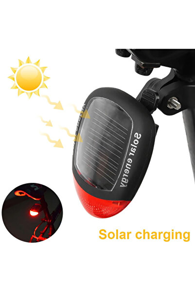 Choice مصباح خلفي للدراجة يعمل بالطاقة الشمسية، مزود بمصباحين LED، مصباح خلفي...