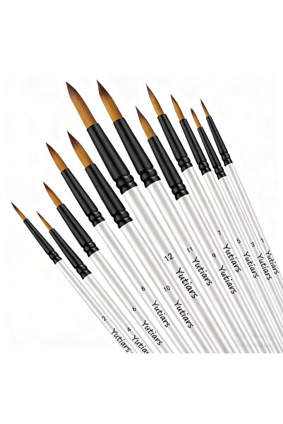 Choice pointed tip 12 Pcs/set DIY Oil Acrylic Painting Art Paint Brushes Supp...