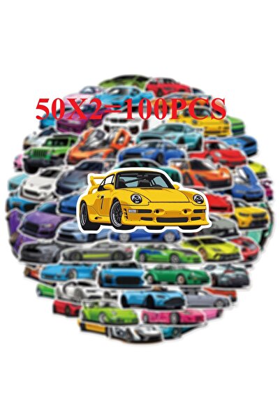 Choice 100 قطعة أو 50/100 قطعة ملصقات جرافيتي كرتونية لسيارات السباق، أدوات م...