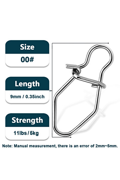 Choice مقاس 00 9 كم، 50 قطعة، مشابك صيد سريعة من الفولاذ المقاوم للصدأ، موصلا...