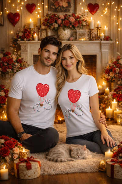 MVRDAR Tricou unisex pentru cupluri, Valentine's Day, Craciun, aniversari si ...