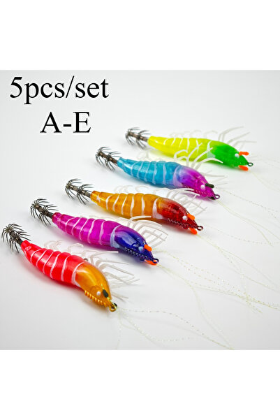 Choice مجموعة من 5 قطع (أ-هـ) - 5 قطع/مجموعة - طعم روبيان مضيء بطول 10.5 سم -...