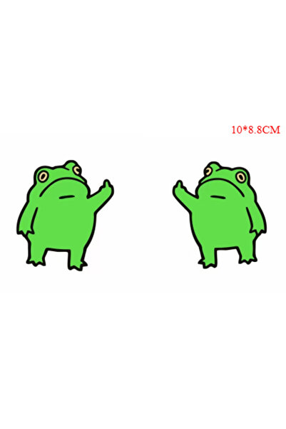 Choice medium2pcs 2PCS Green Little Frog Stickers Waterproof Reflective Decal...