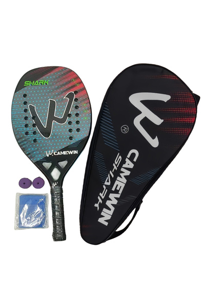 Choice مضرب تنس شاطئي أسود من كاميوين 3K، مصنوع من ألياف الكربون، سطح خشن، إص...