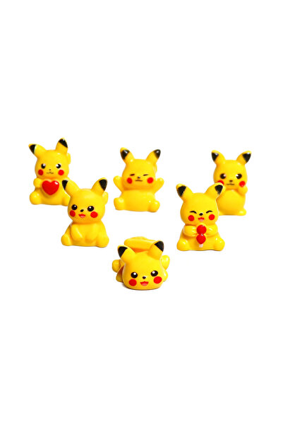 Choice مجموعة من 6 قطع من مجسمات بيكاتشو، بحجم 2 سم، مصنوعة من مادة OPP. تتضم...