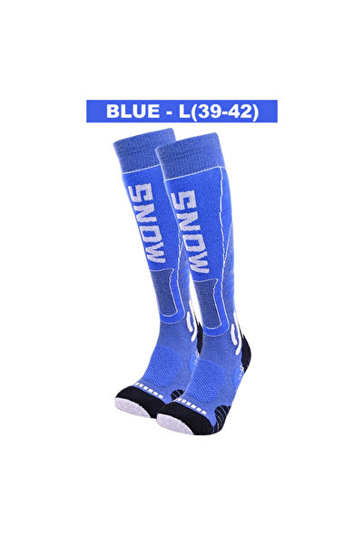 Choice Blue-L High Quality Merino Wool Knee High Long Ski Socks Men Women Win...