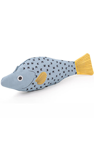 Choice مقلمة مبتكرة على شكل سمكة زرقاء ببطانة تحاكي عظمة السمكة - حقيبة أقلام...