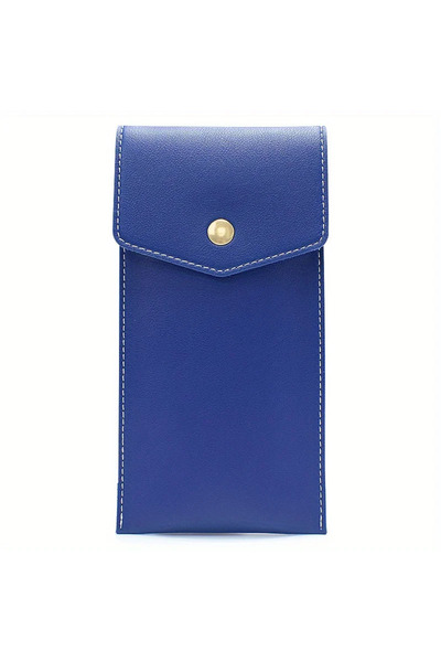 Choice blue PU Leather Pencil Case Storage Bag Student Glasses Portable Stati...