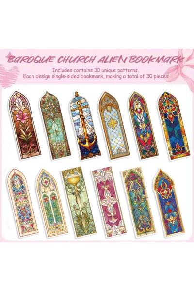 Choice 30 قطعة من فواصل الكتب على طراز الكنائس الباروكية، 30 قطعة من فواصل ال...