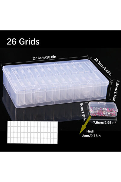 Choice 26G752 4/10/12/26 Grid DIY Diamond Painting Embroidery Storage Box, Na...