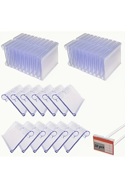 Choice Transparent 50Pcs Label Holders, Pvc Transparent Plastic Reusable Pric...